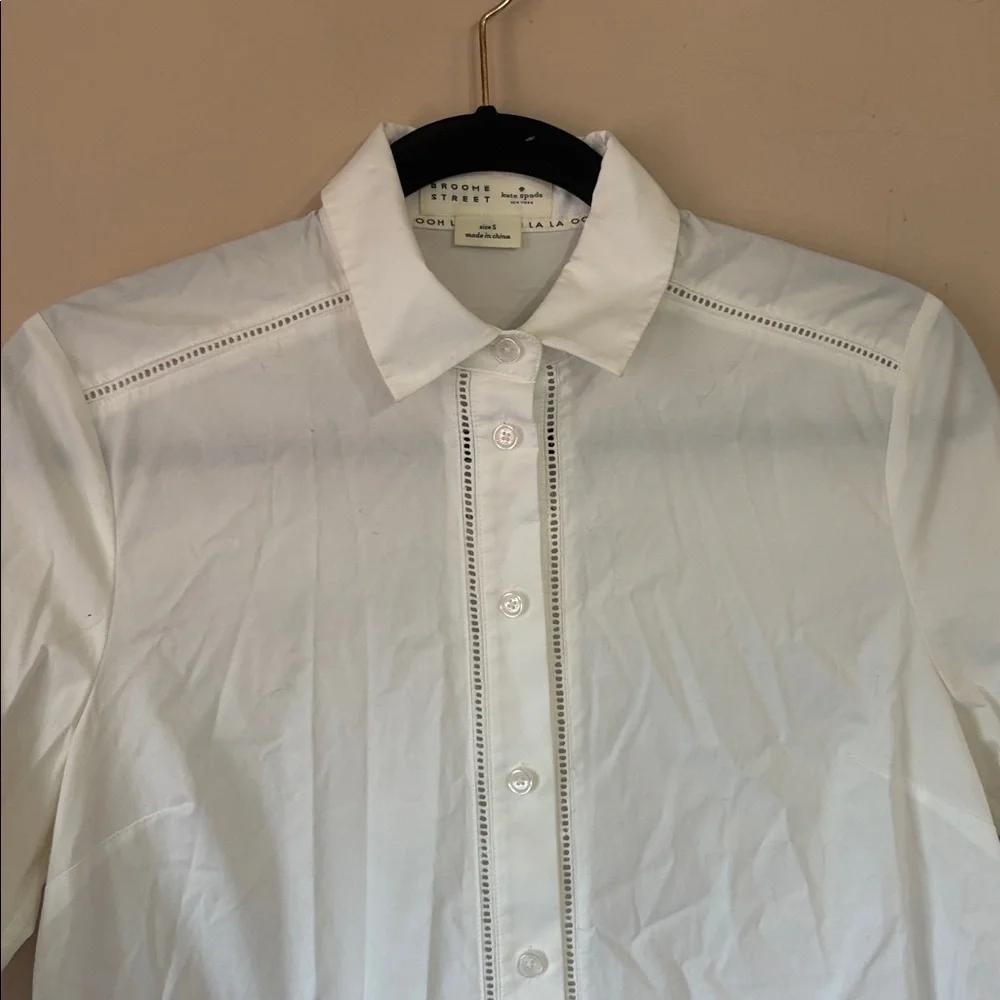 Kate Spade | Broome Street Cotton Poplin Eyelet Button Down Size Small
